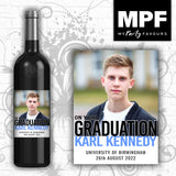 Personalised Photo Graduation Wine/Champagne/Prosecco Bottle Label - University Graduate