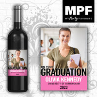 Personalised Photo Graduation Wine/Champagne/Prosecco Bottle Label - University Graduate