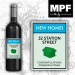 Personalised New Home Bottle Label - Wine Vodka Gin - Congratulations House