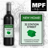Personalised New Home Bottle Label - Wine Vodka Gin - Congratulations House
