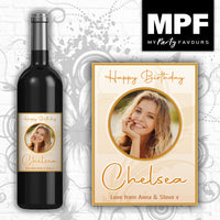 Personalised Photo Bottle Label - Wine Gin Vodka - Birthday - Any Occasion