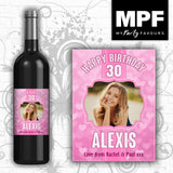Personalised Photo Bottle Label - Wine Gin Vodka - Birthday - Any Occasion