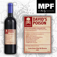 Personalised Wine/Vodka/Gin Bottle Label - Poison 03 - Funny Novelty Birthday Gift