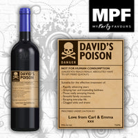 Personalised Wine/Vodka/Gin Bottle Label - Poison 03 - Funny Novelty Birthday Gift