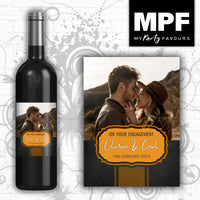 Personalised Photo Engagement Bottle Label - Wine Gin Vodka