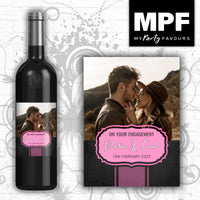 Personalised Photo Engagement Bottle Label - Wine Gin Vodka