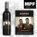 Personalised Photo Wedding Bottle Label - Help Me get Married Usher Best Man