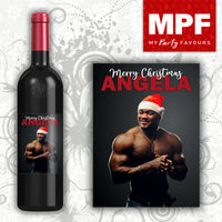 Personalised Christmas Wine Bottle Label - Sexy Secret Santa 01 - Xmas Work Gift