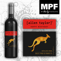 Personalised Birthday Wine Bottle Label - Cabernet Kangaroo Tail Style - Any Occasion!